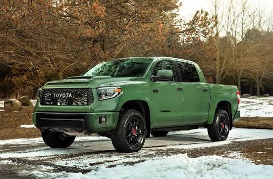 2020 Tundra TRD Pro in snow. A reference for evaluating toyota tacoma towing capacity stats.