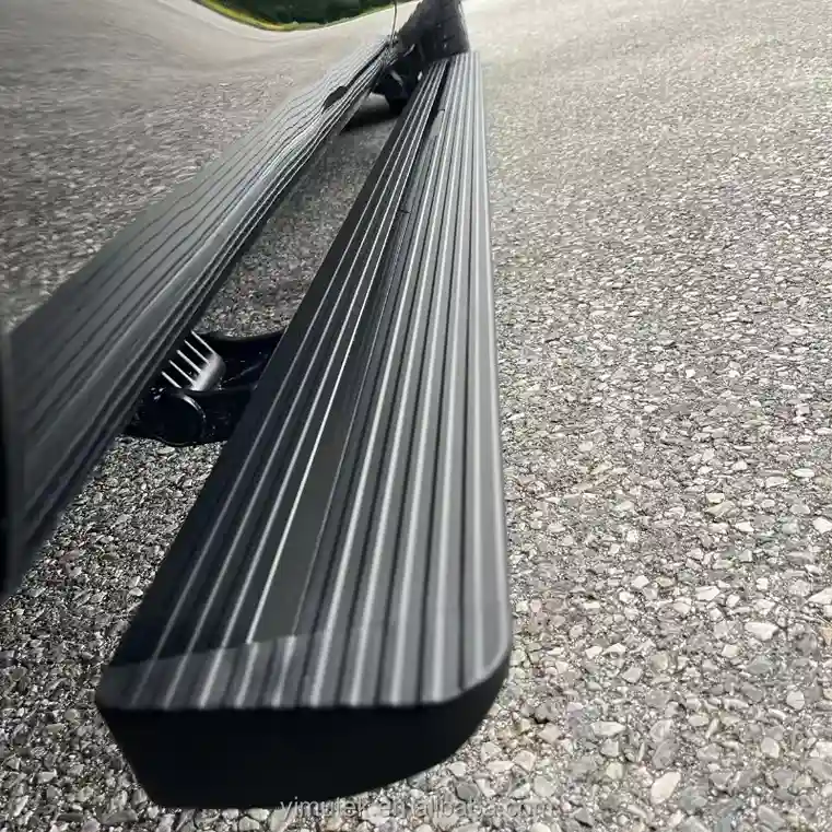 Macro shot of the durable anti-slip texture on the electric running boards ram 1500.
