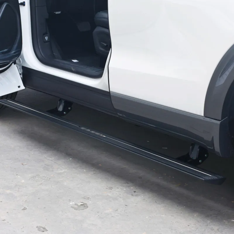 Detailed side profile showcasing the heavy-duty mounting and design of gmc sierra running boards.