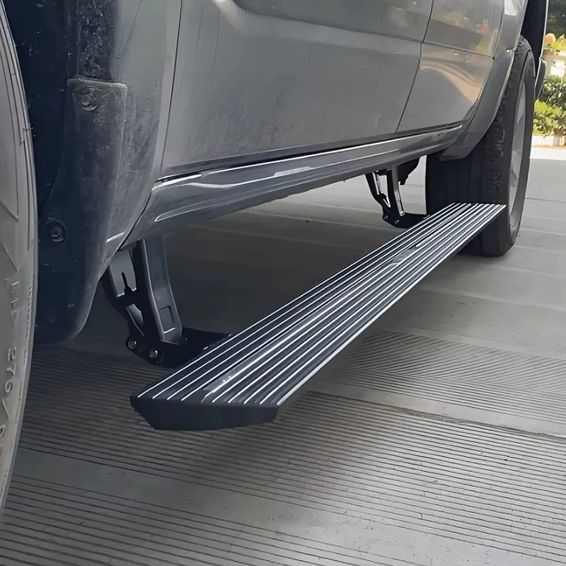 Toyota RAV4 running board aluminum panel close-up