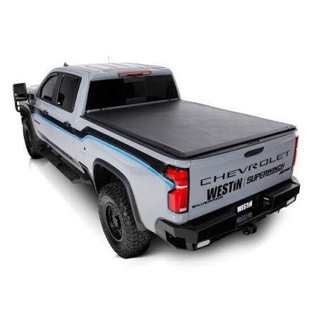 Best truck accessories – Chevy Silverado tonneau cover with Westin Superdrink bed cover for secure cargo protection