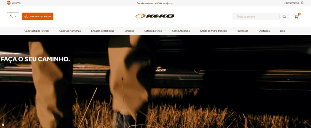 Keko Acessórios electric side steps manufacturers in Brazil featuring a truck side step in rugged terrain.