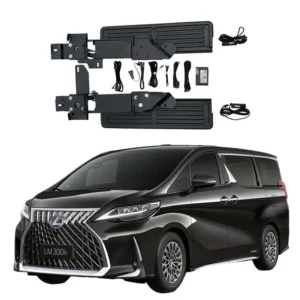 Lexus LM electric running boards complete kit, automatic retractable power side steps with motors, brackets and wiring harness, fits Lexus LM300h
