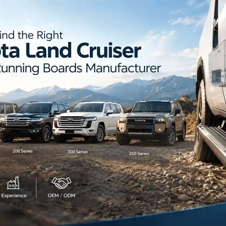 Toyota Land Cruiser Power Running Boards Manufacturer featuring 70, 200, 300, and 250 Series models.