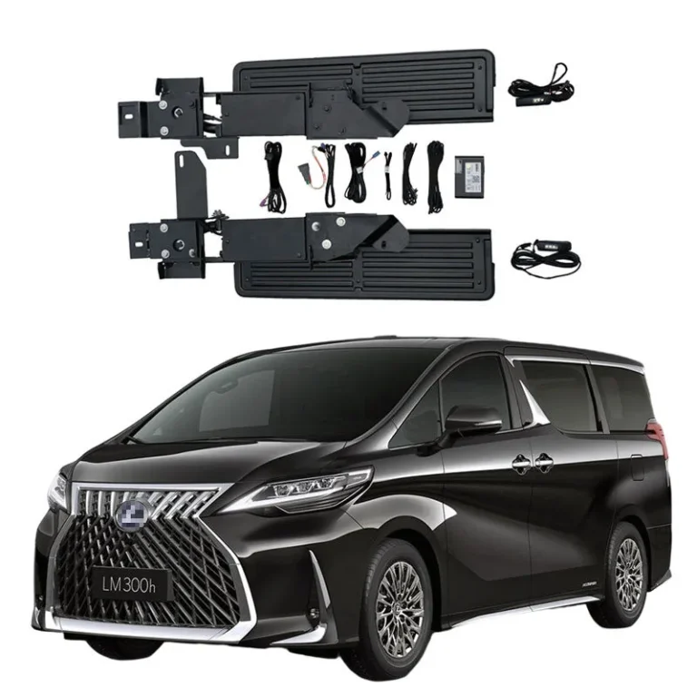 Lexus LM electric running boards complete kit, automatic retractable power side steps with motors, brackets and wiring harness, fits Lexus LM300h